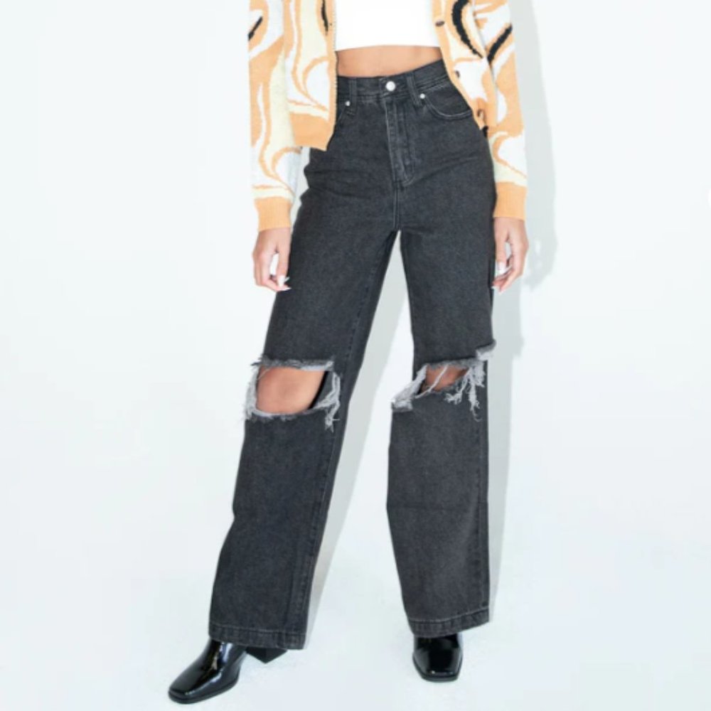 Princess Polly Finer Denim Jeans - Black - Picture 2 of 3